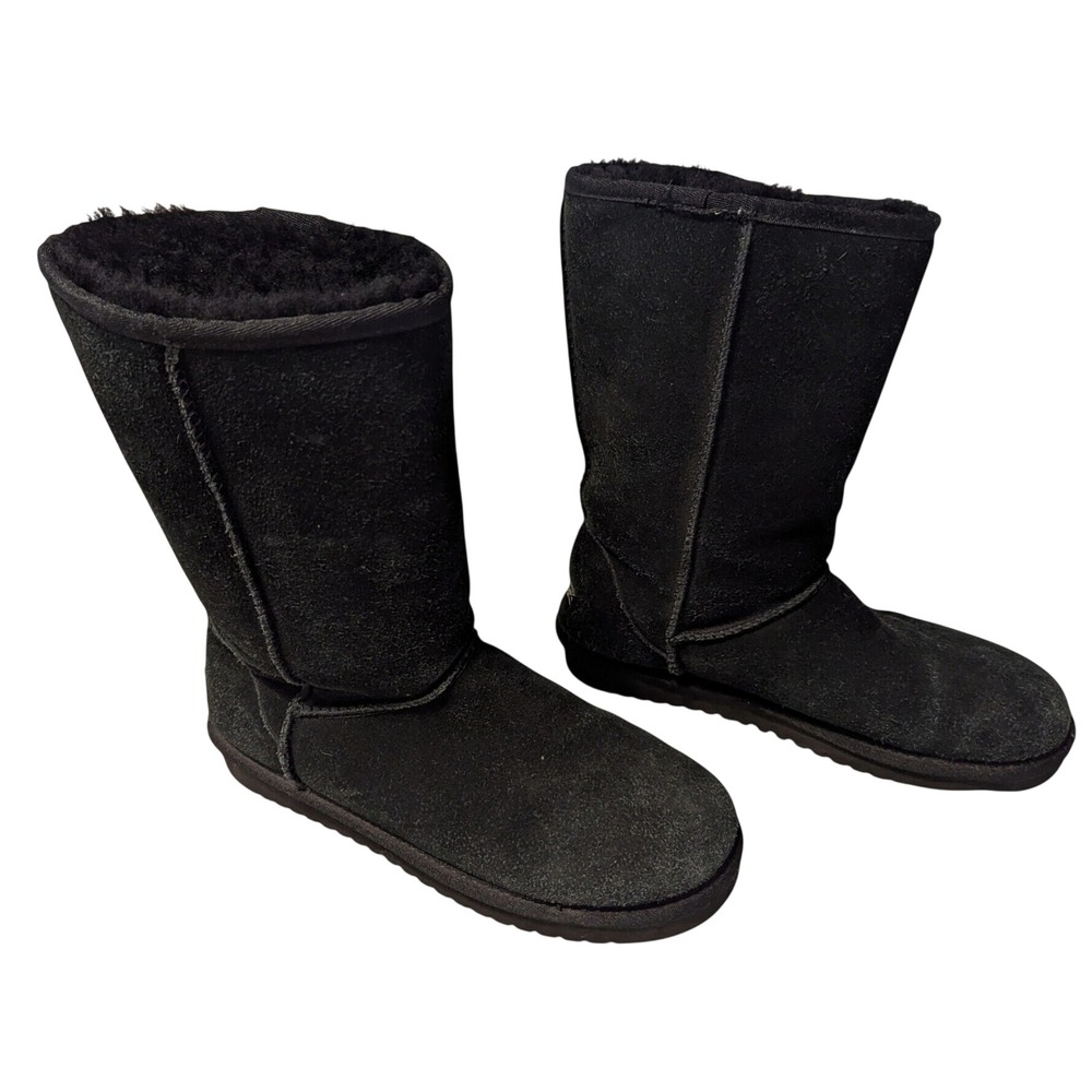 Koolaburra by UGG Victoria Tall Black Winter‎ Boots Suede Faux Fur Womens Size 7